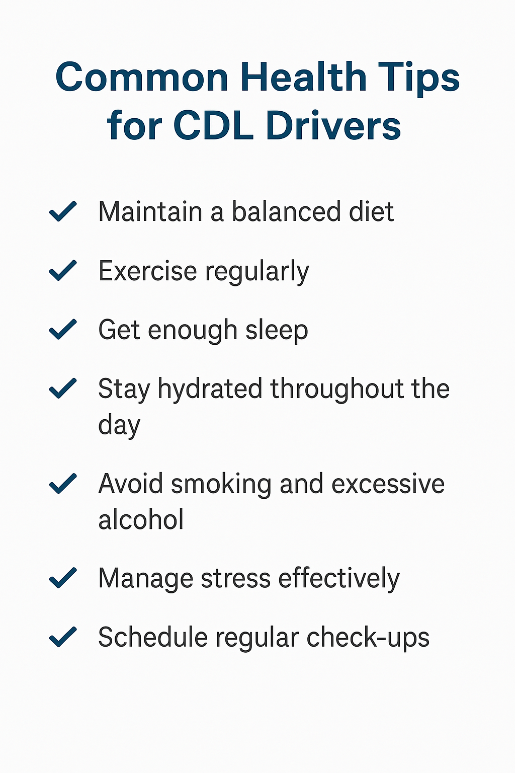 Common Health Tips for CDL Drivers: Stay Fit Behind the Wheel - $80 DOT ...