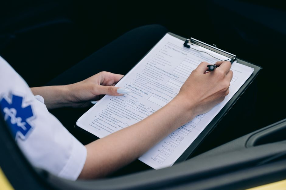 driver documents medical paperwork clipboard CDL truck driver health